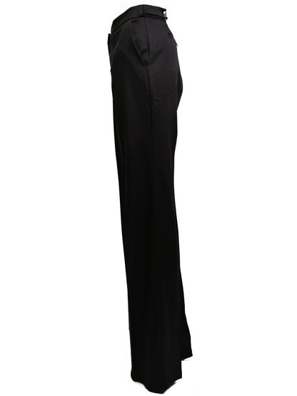 Excellent Emporio Armani Black Wool High-Waist Pants Size M
