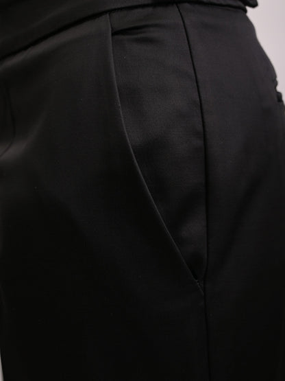 Excellent Emporio Armani Black Wool High-Waist Pants Size M