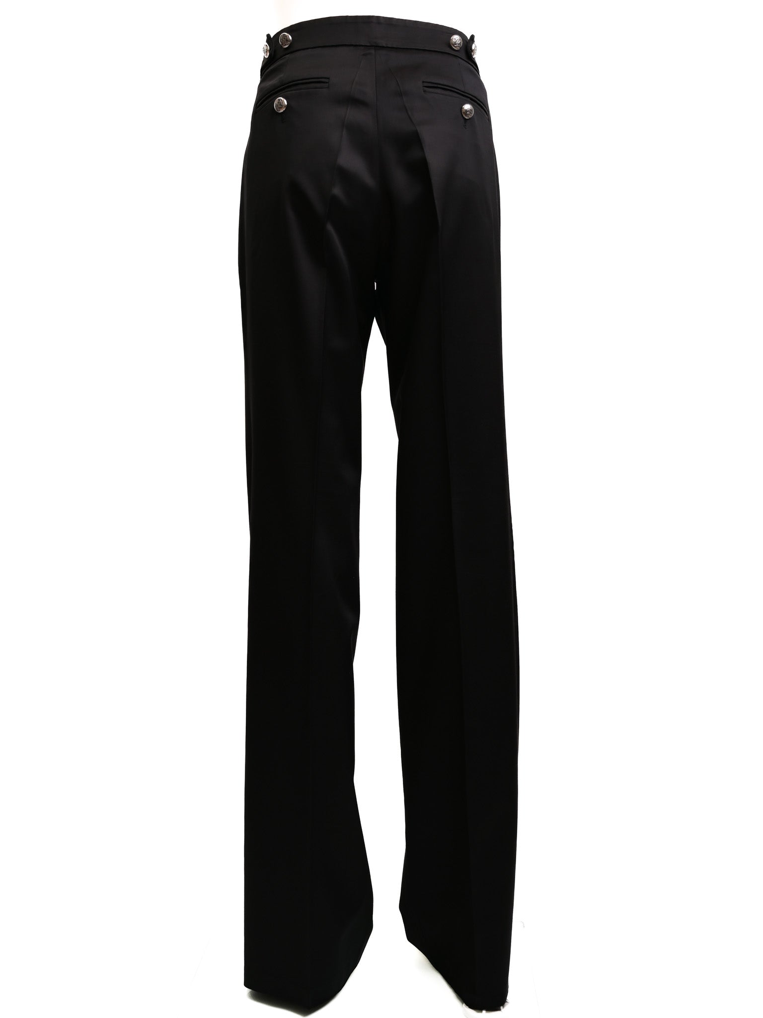 Excellent Emporio Armani Black Wool High-Waist Pants Size M