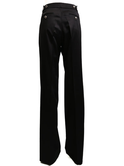 Excellent Emporio Armani Black Wool High-Waist Pants Size M