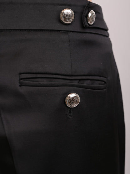 Excellent Emporio Armani Black Wool High-Waist Pants Size M