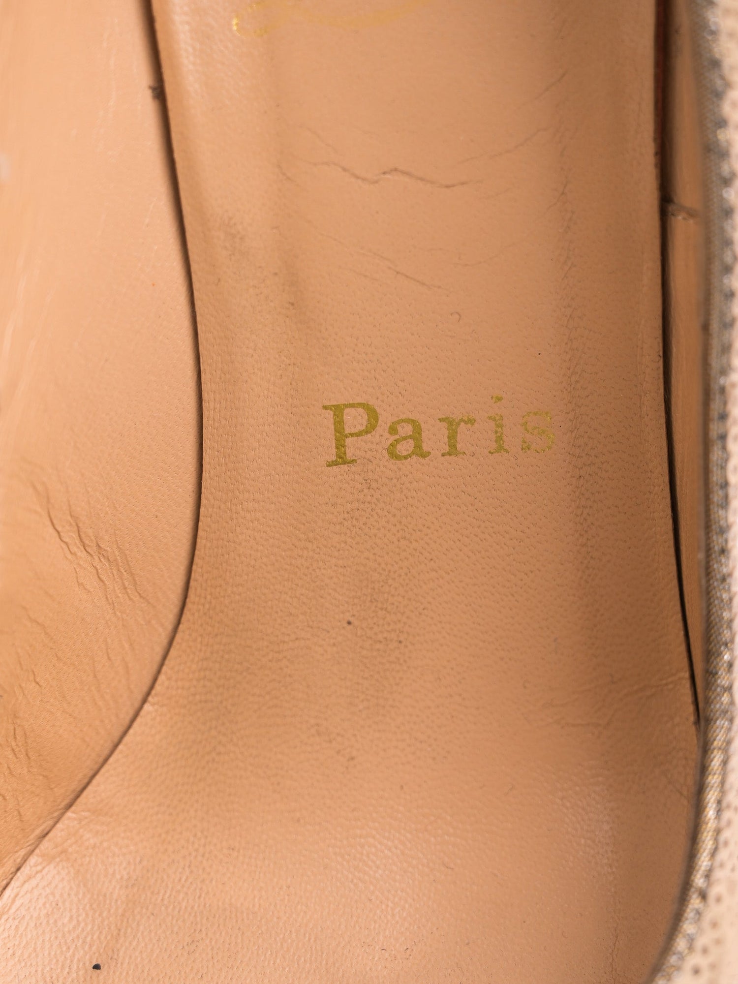 Excellent Christian Louboutin White Sequined High-Heeled Shoes Size 38