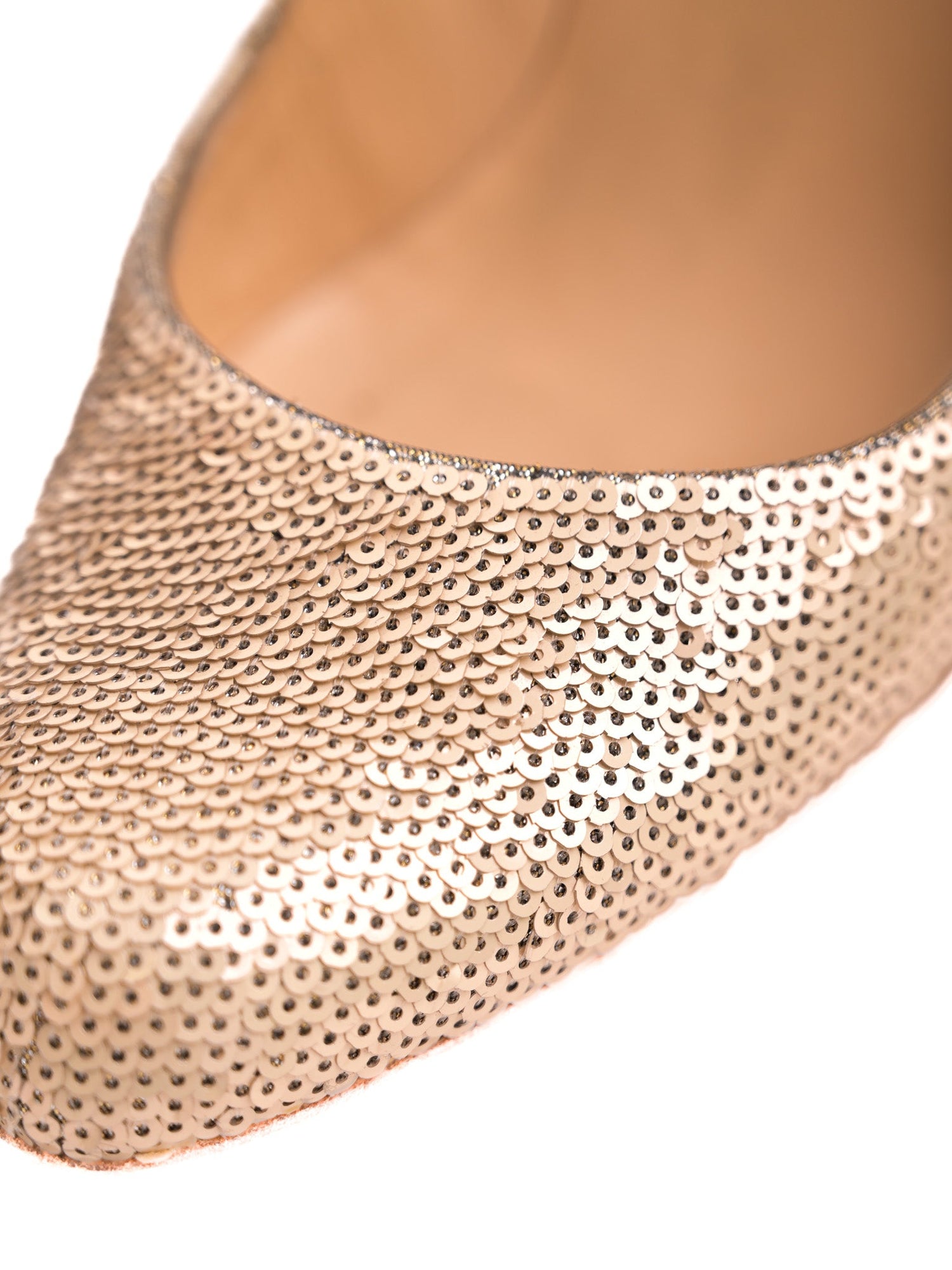 Excellent Christian Louboutin White Sequined High-Heeled Shoes Size 38