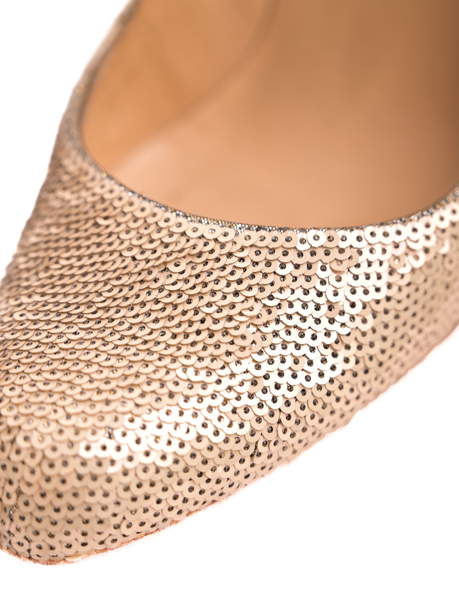 Excellent Christian Louboutin White Sequined High-Heeled Shoes Size 38