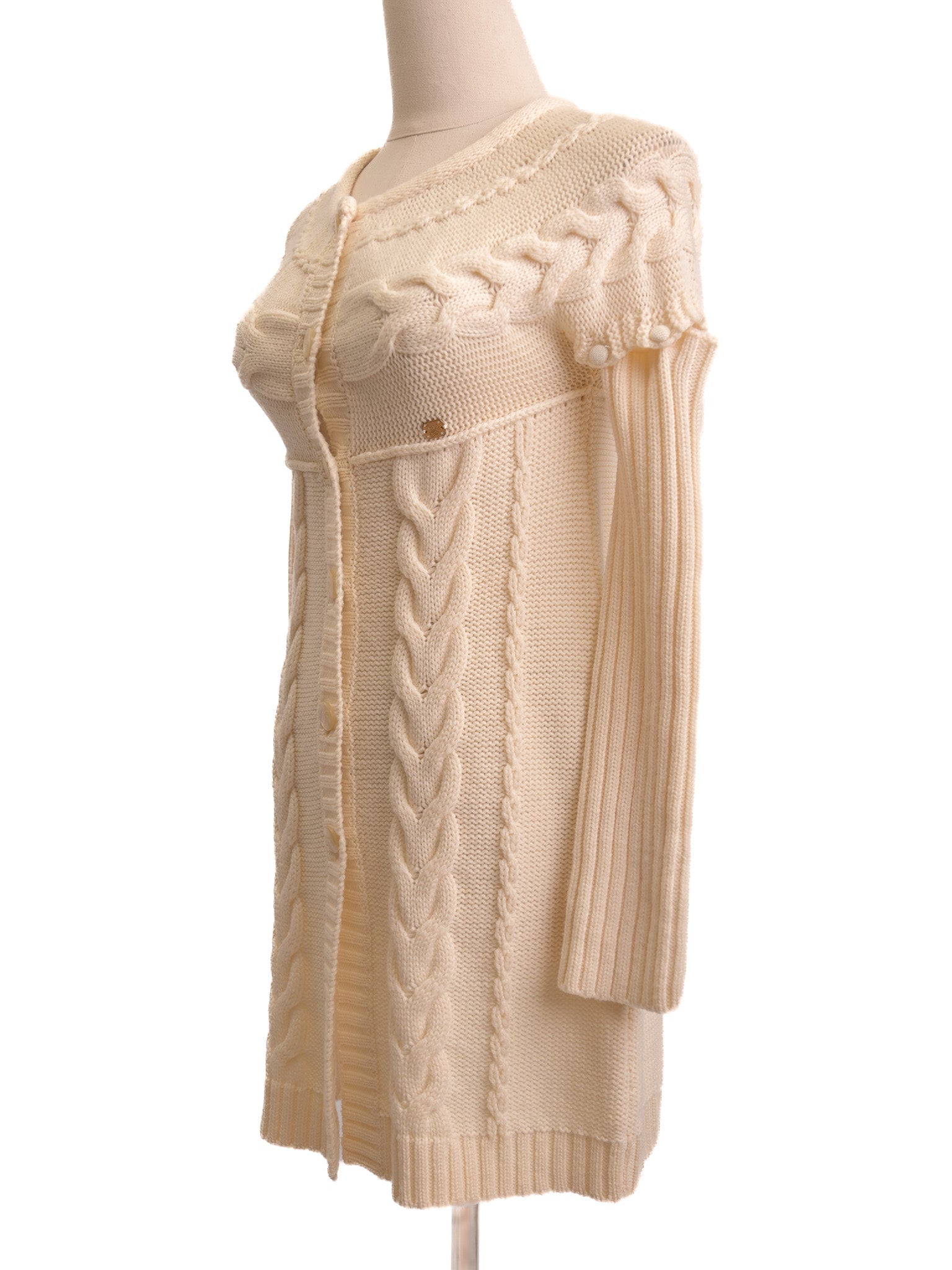 Excellent Miss Blumarine White Wool Cardigan Size M