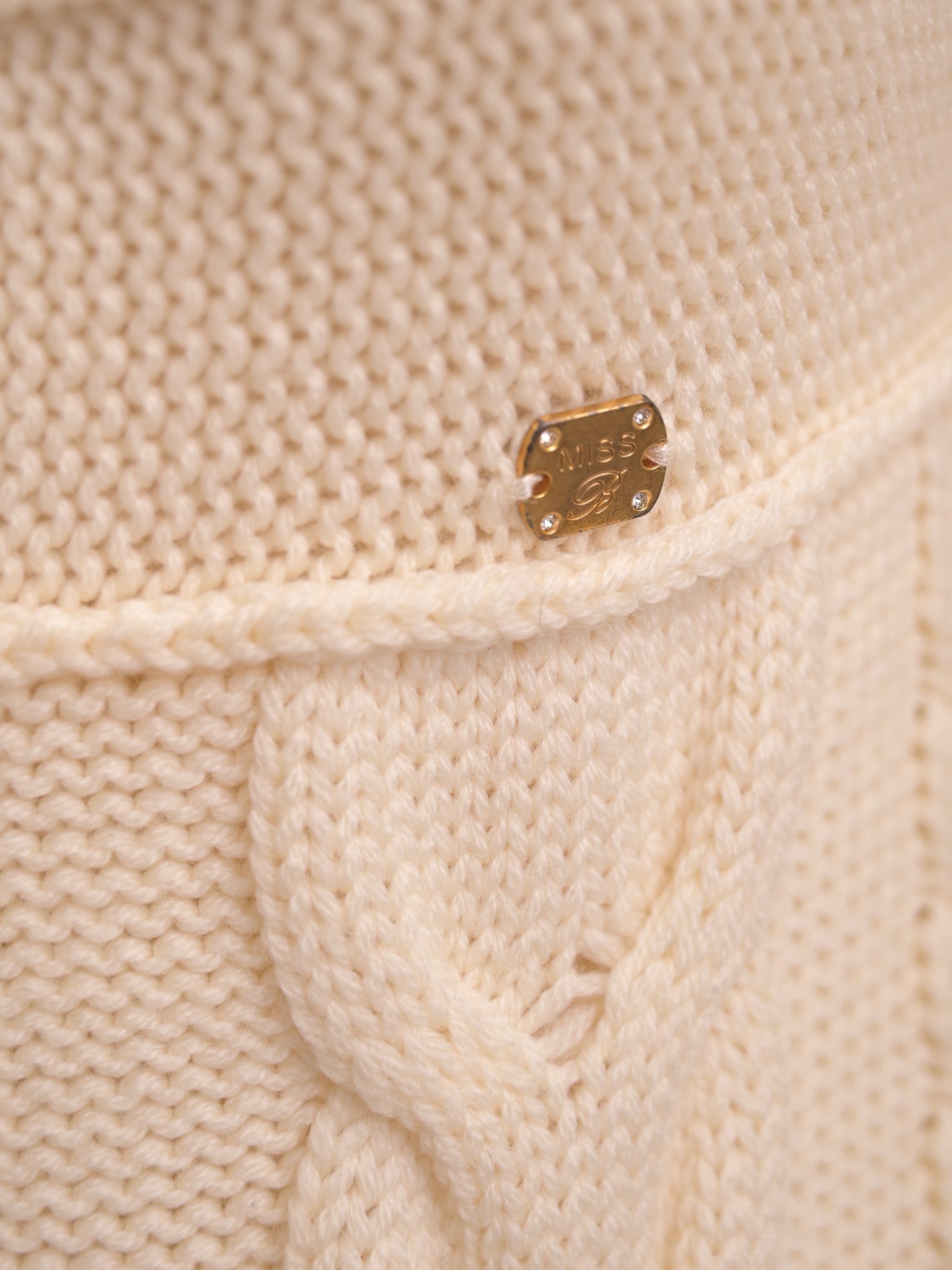 Excellent Miss Blumarine White Wool Cardigan Size M