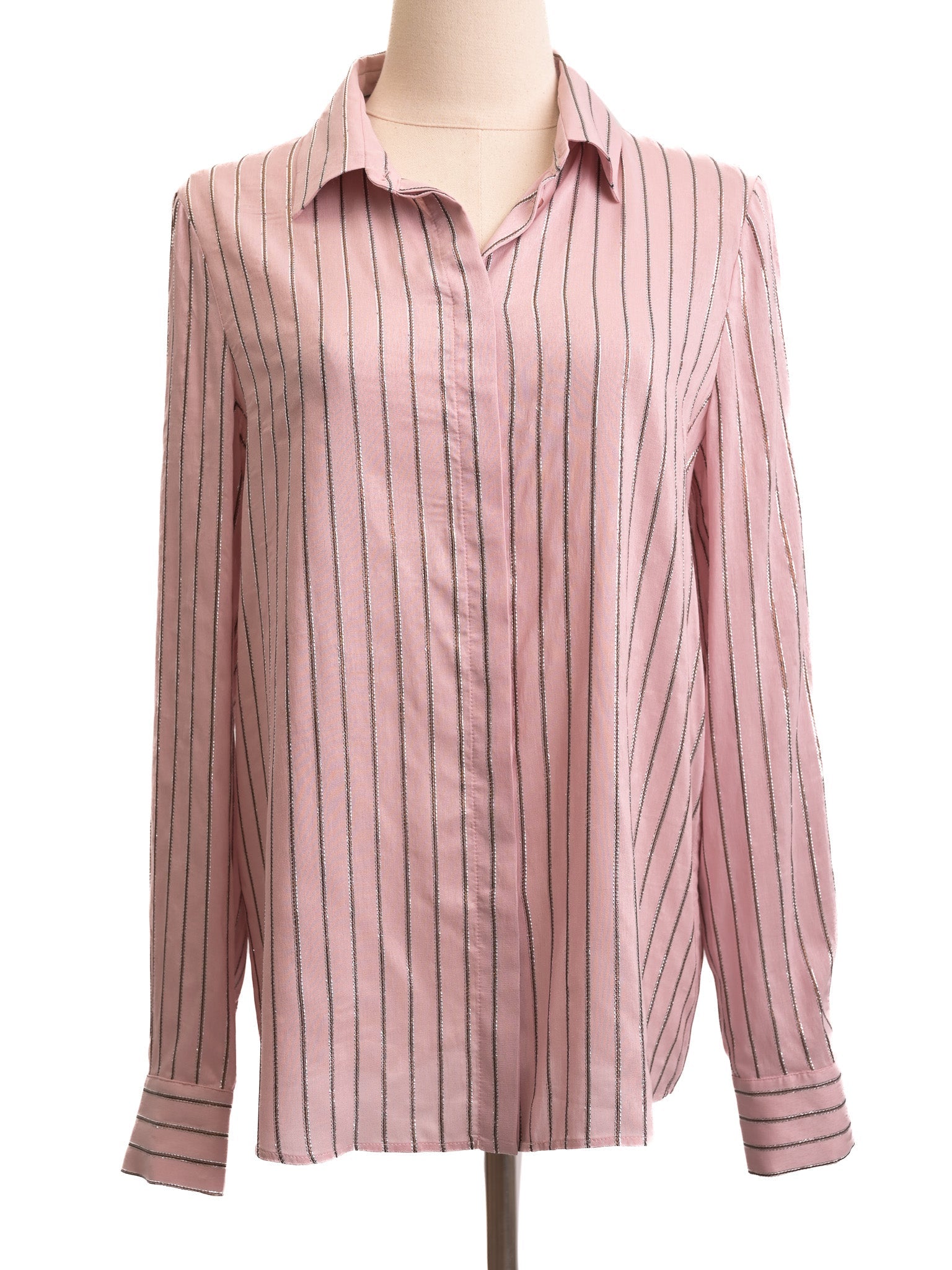Excellent Pennyblack Pink Cotton Blouse Size M with Stripes