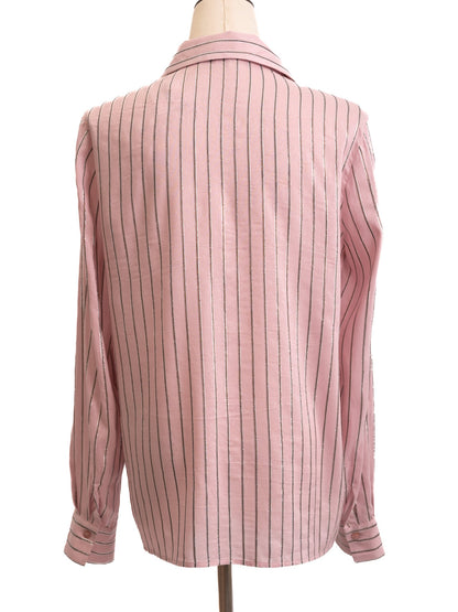Excellent Pennyblack Pink Cotton Blouse Size M with Stripes
