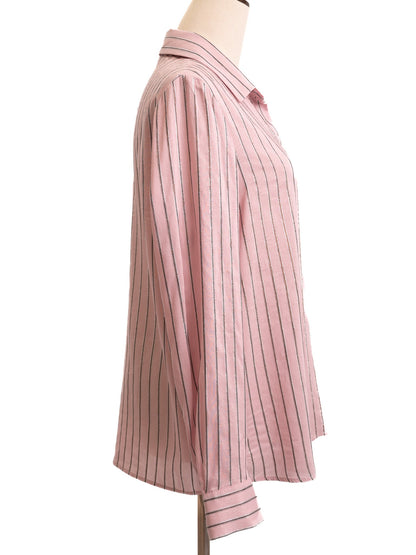Excellent Pennyblack Pink Cotton Blouse Size M with Stripes