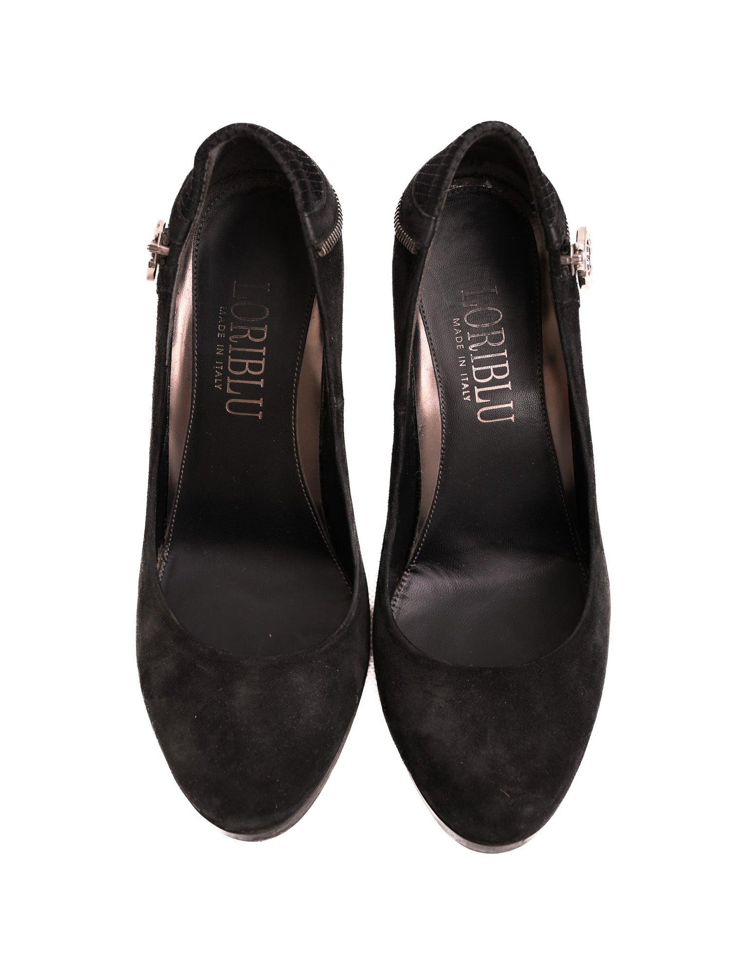 Excellent Easy by Loriblu Black Genuine Suede Wedge Shoes Size 37.5