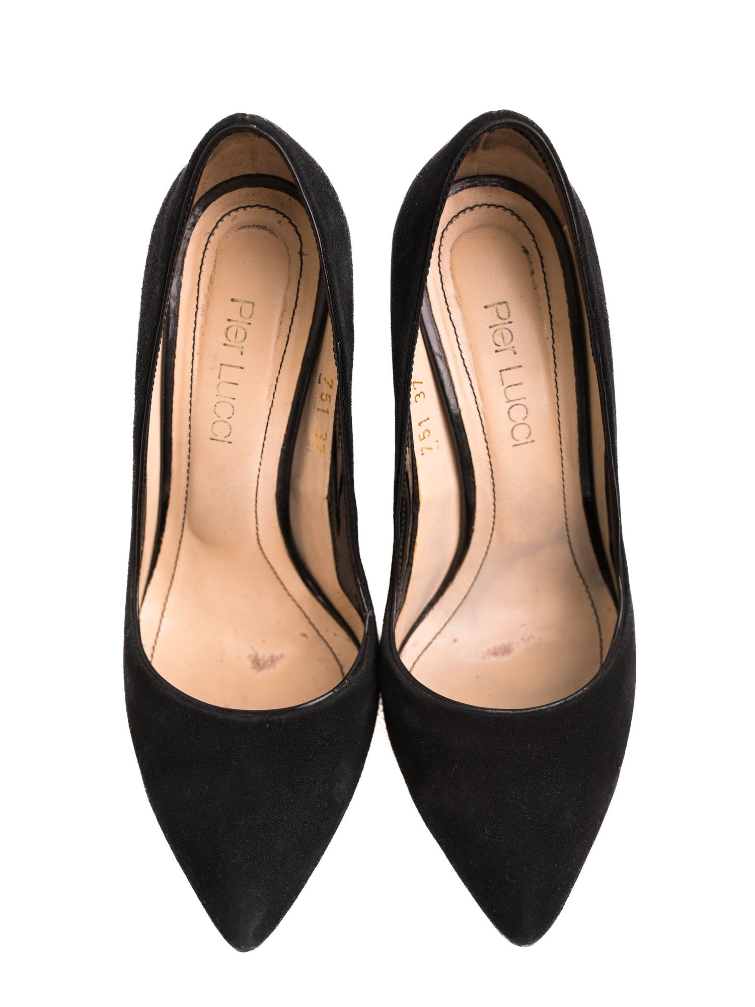 Excellent Pier Lucci Black Leather High-Heeled Shoes - Stiletto Style
