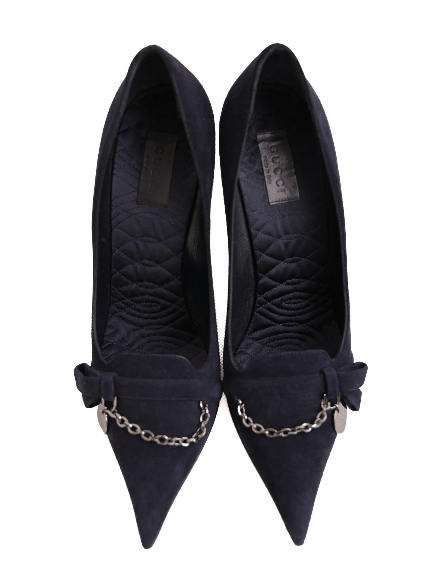 Good Gucci Navy Blue Leather High-Heeled Shoes Size 39