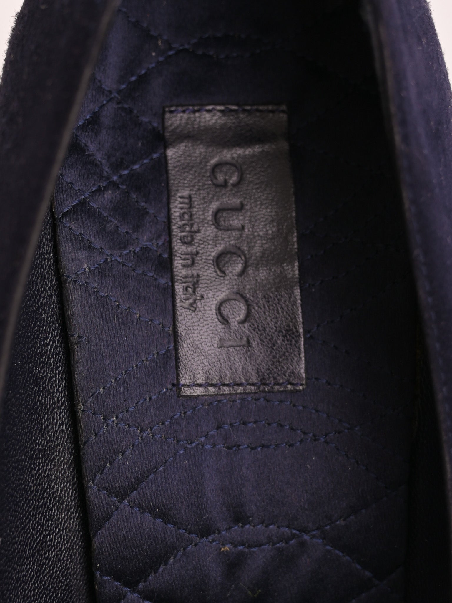 Good Gucci Navy Blue Leather High-Heeled Shoes Size 39