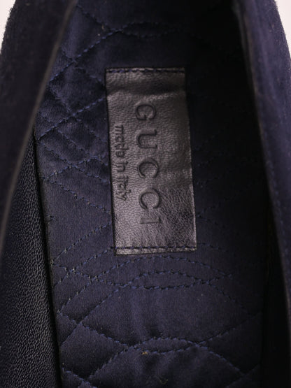 Good Gucci Navy Blue Leather High-Heeled Shoes Size 39
