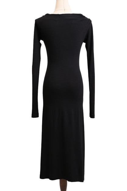 Excellent Plein Sud Black Wool Asymmetrical Dress Size N/A