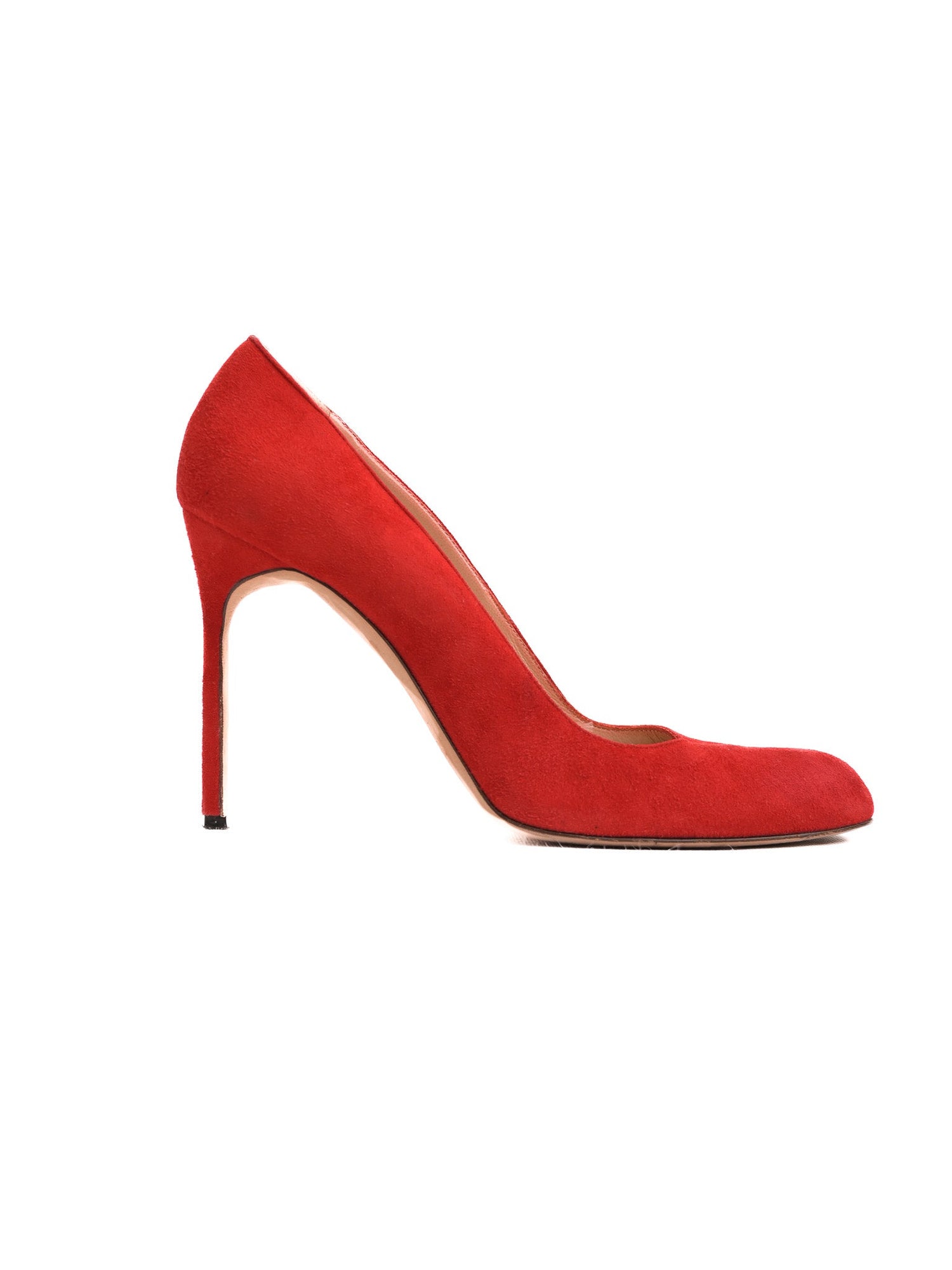 Manolo Blahnik Red High-Heeled Shoes Genuine Suede Women Size N/A