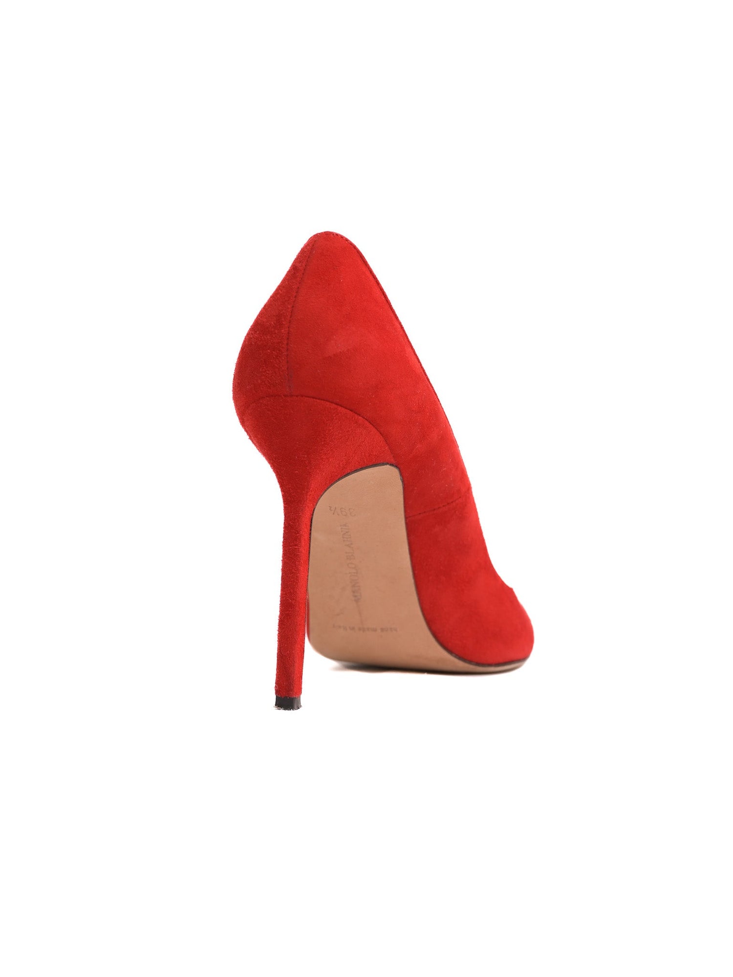 Manolo Blahnik Red High-Heeled Shoes Genuine Suede Women Size N/A