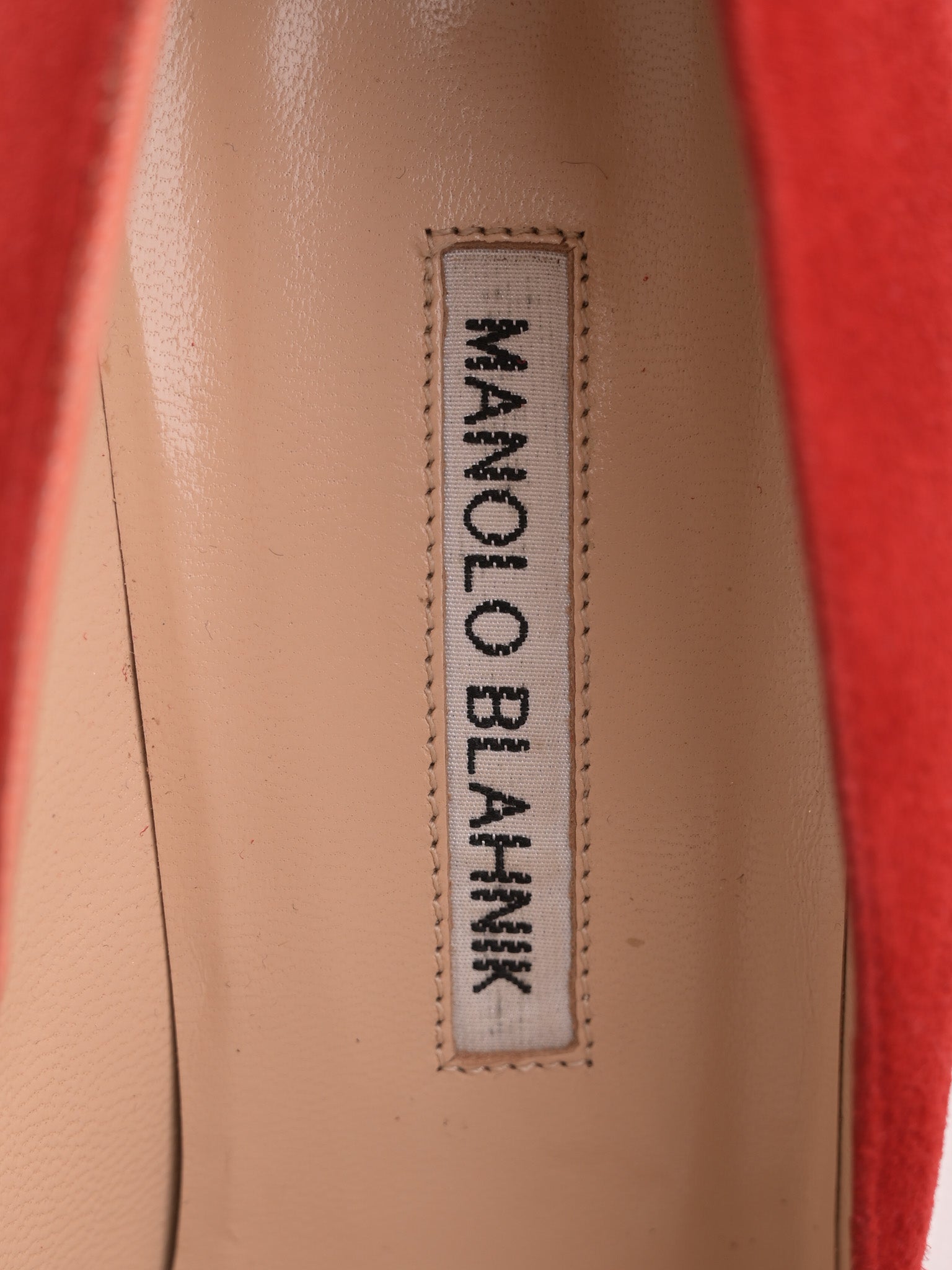 Manolo Blahnik Red High-Heeled Shoes Genuine Suede Women Size N/A