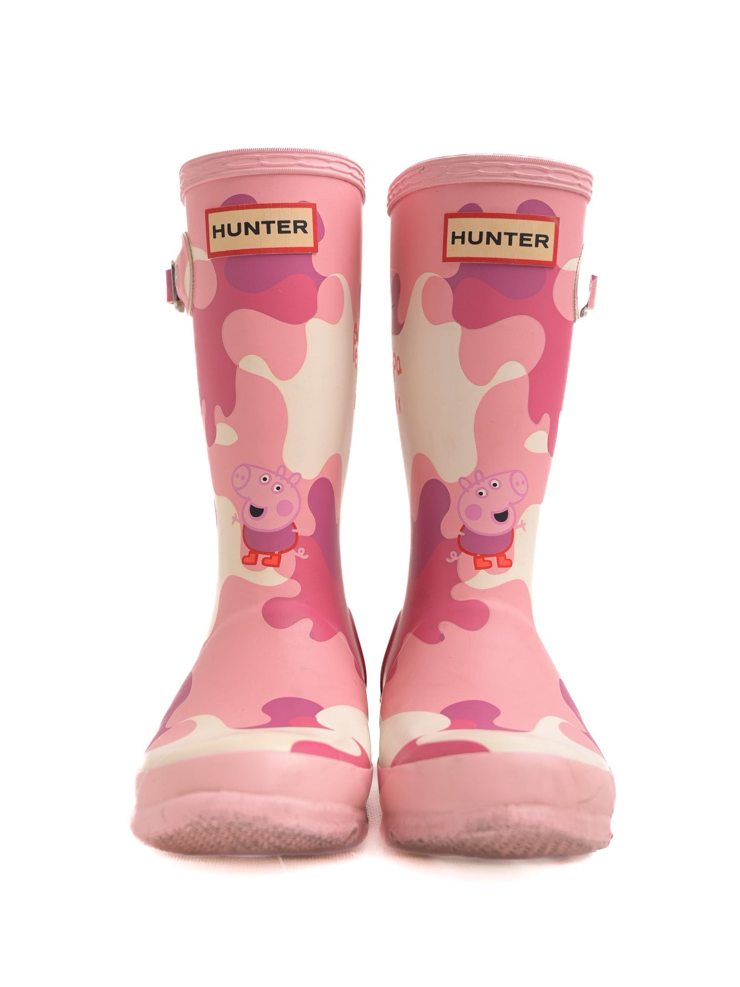 Good Condition Hunter Pink Camo Rain Boots for Kids Size 29