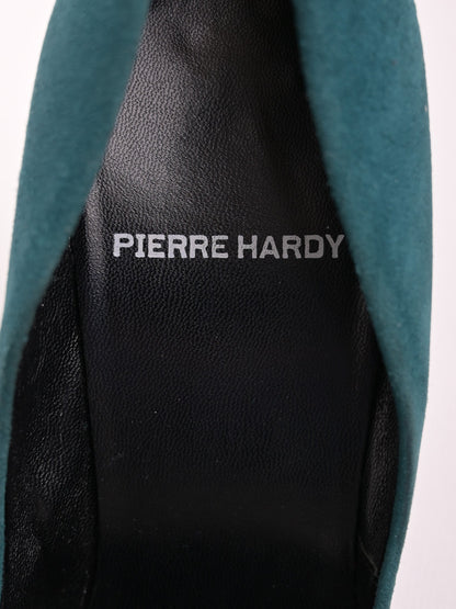 Good Pierre Hardy Green Genuine Suede Stiletto Heels Size 38.5
