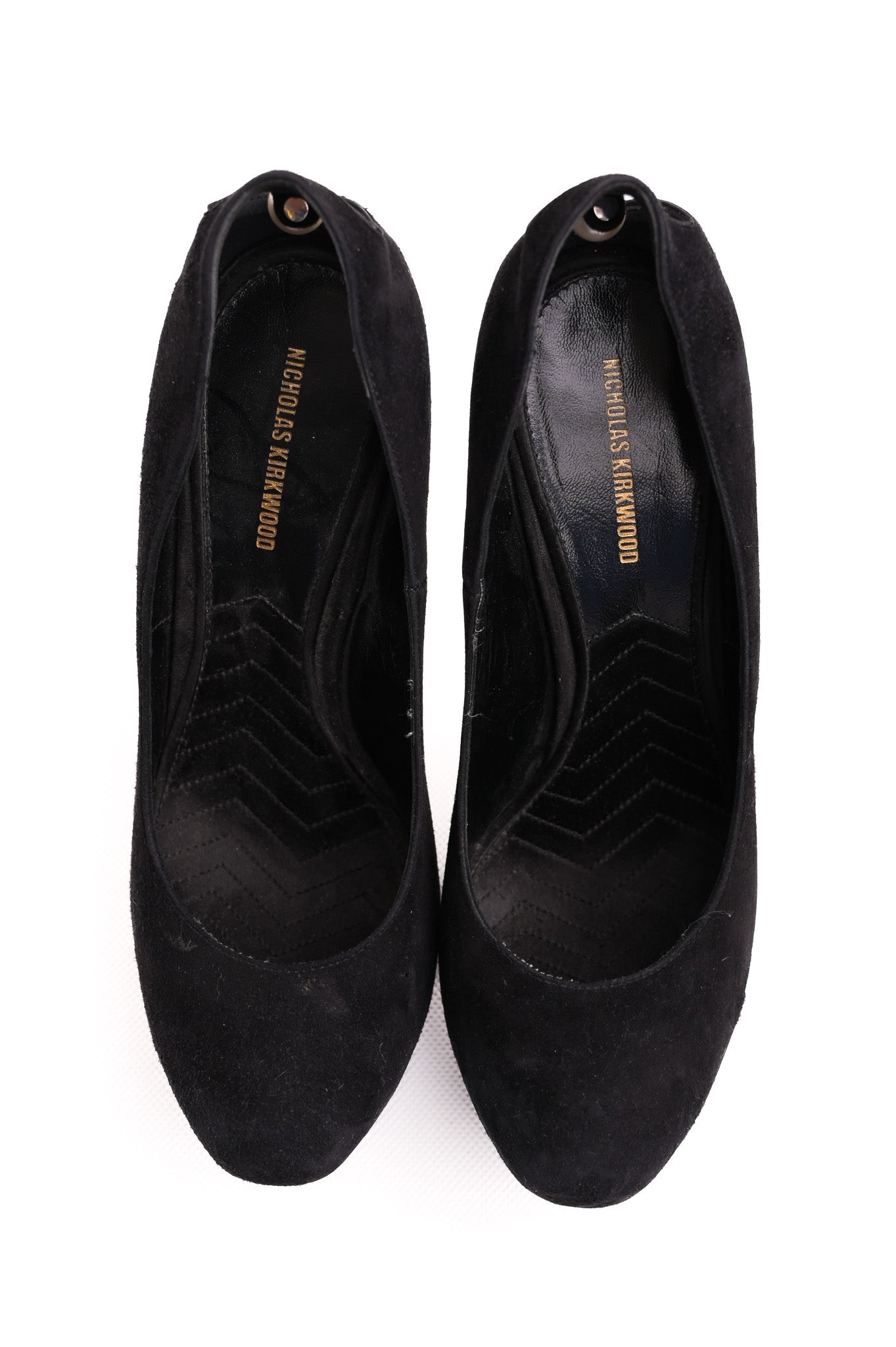 Good Nicholas Kirkwood Black Genuine Suede High Heels Size 37