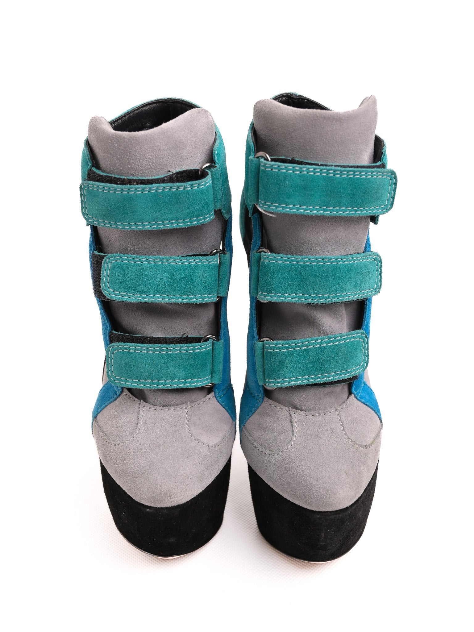 Excellent Casadei Gray Genuine Suede High-Heeled Wedge Shoes Size 38