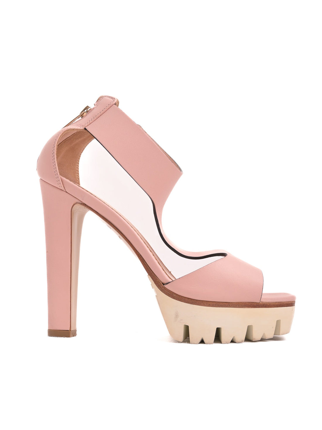 Good Lesilla Pink Leather High-Heeled Shoes Size 37