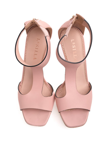 Good Lesilla Pink Leather High-Heeled Shoes Size 37