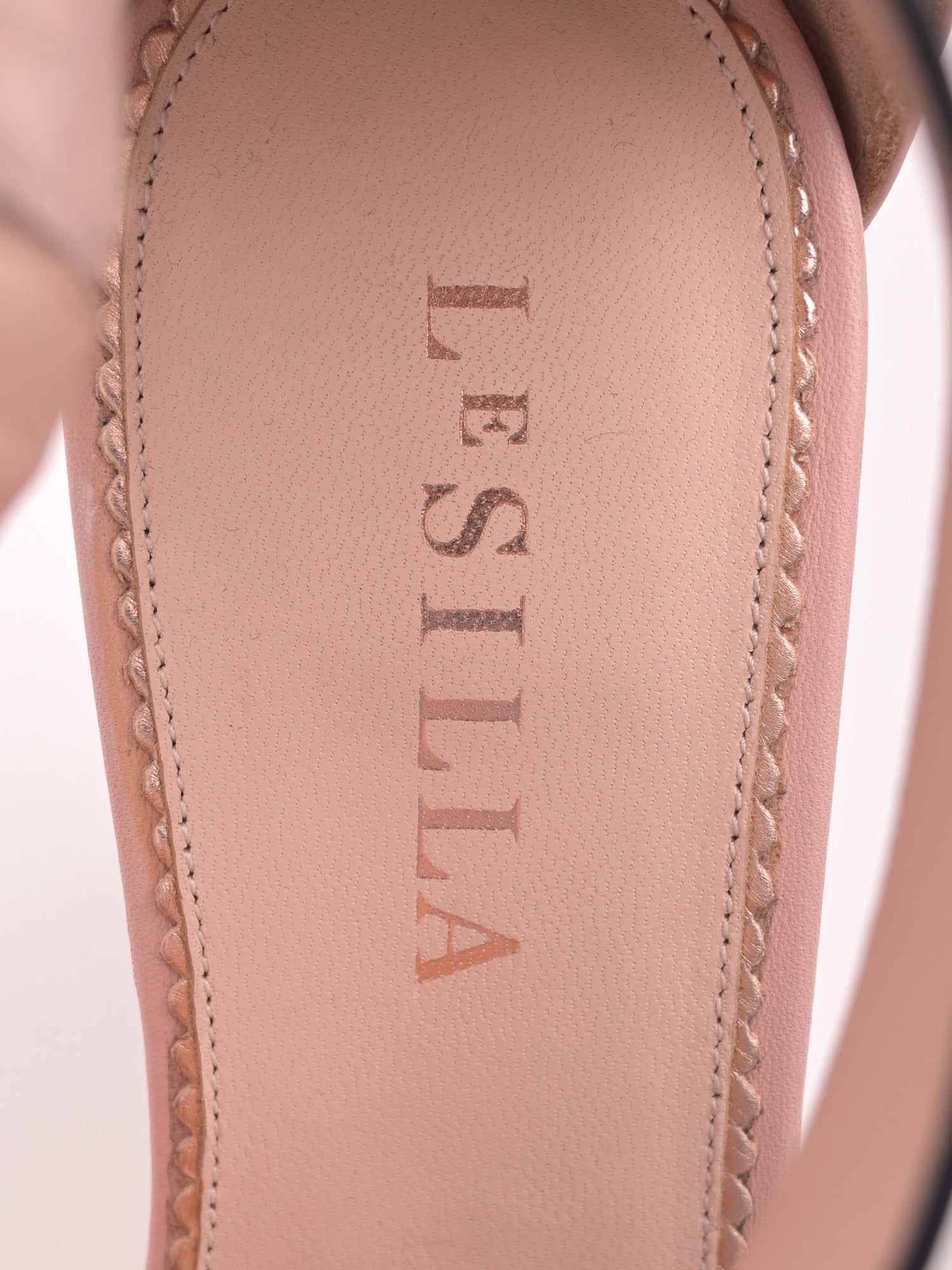 Good Lesilla Pink Leather High-Heeled Shoes Size 37