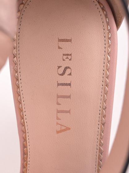 Good Lesilla Pink Leather High-Heeled Shoes Size 37