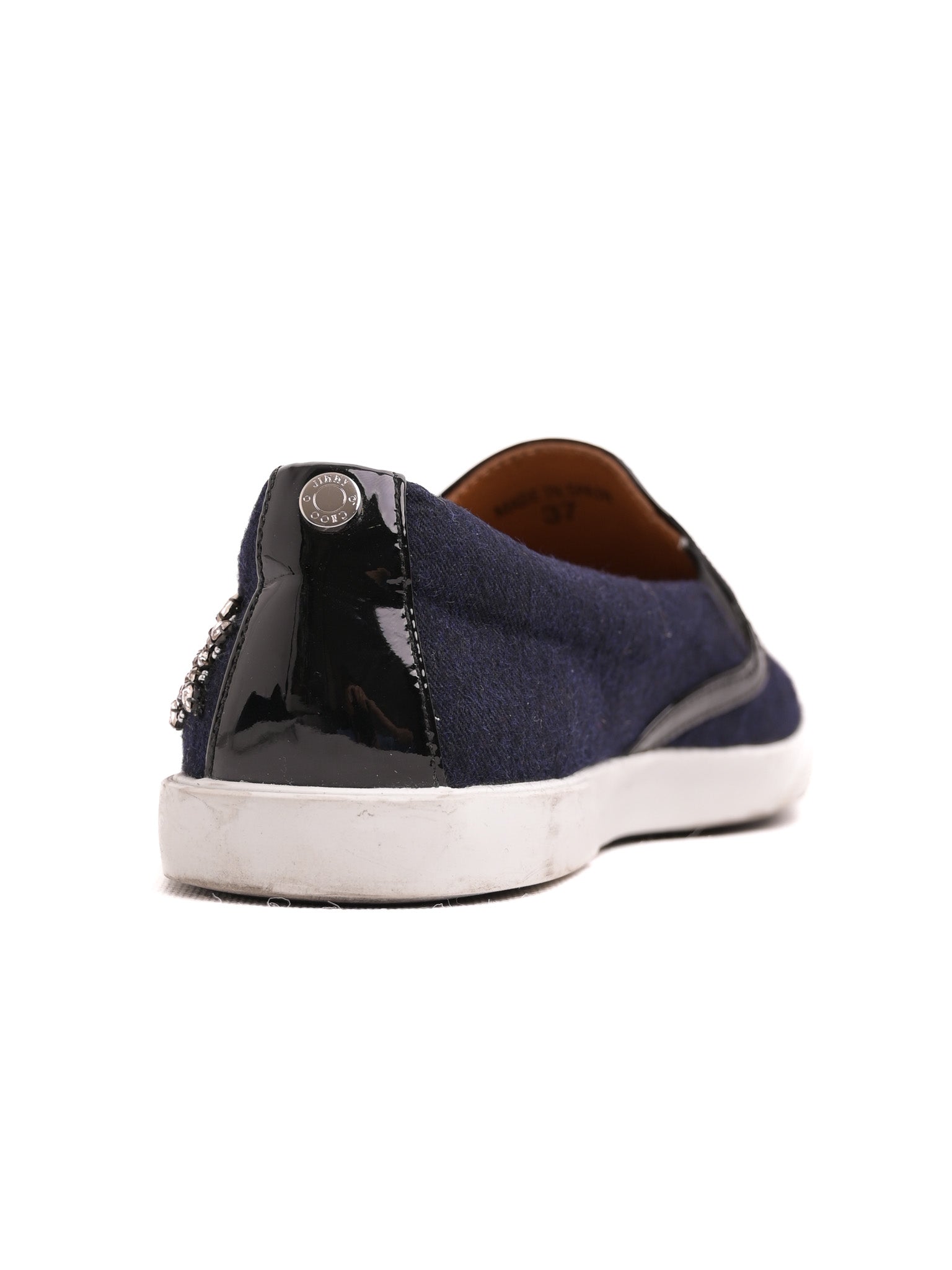 Good Jimmy Choo Black Cotton Slip-On Shoes Size 37 with Embellishments