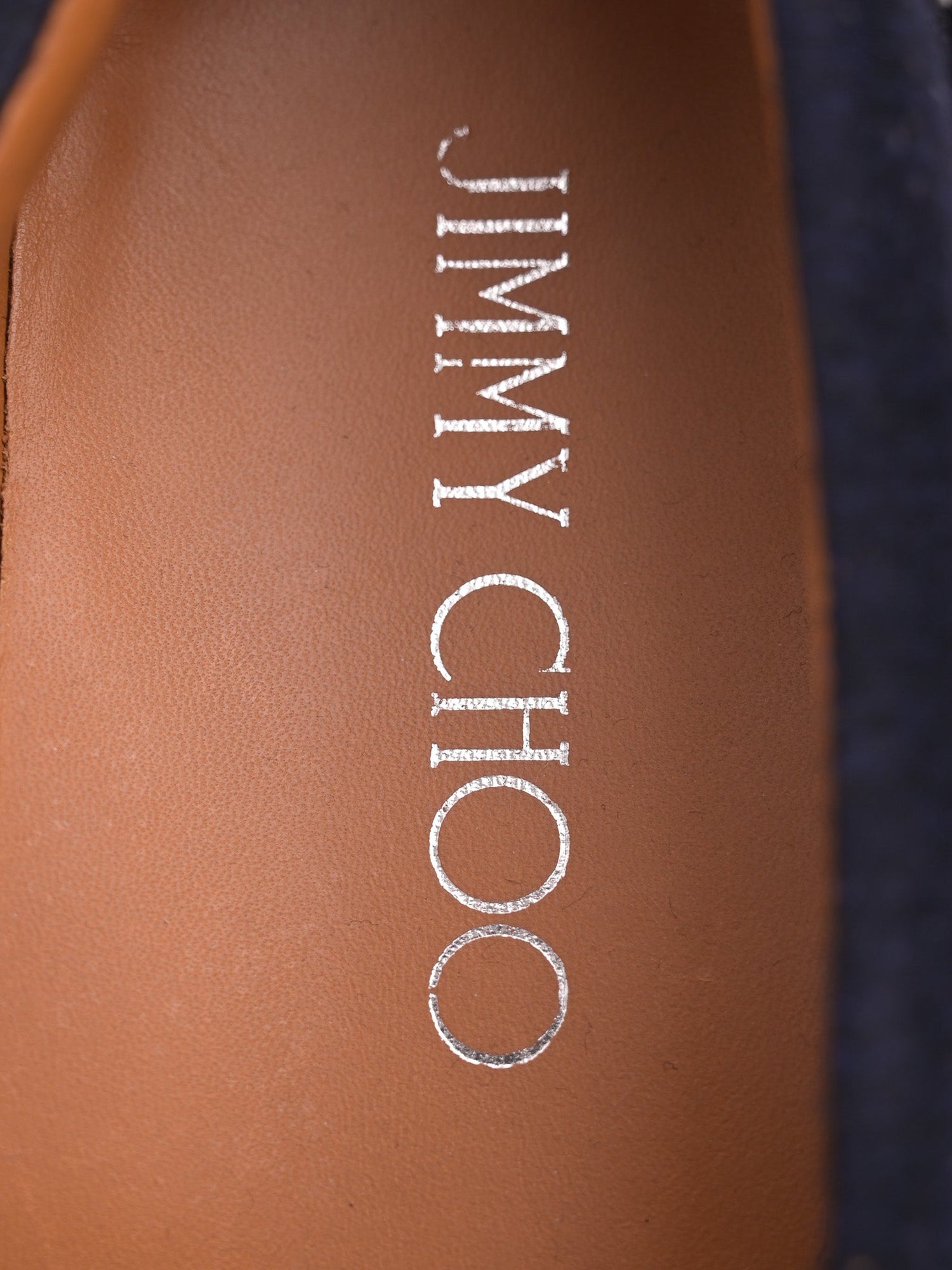 Good Jimmy Choo Black Cotton Slip-On Shoes Size 37 with Embellishments