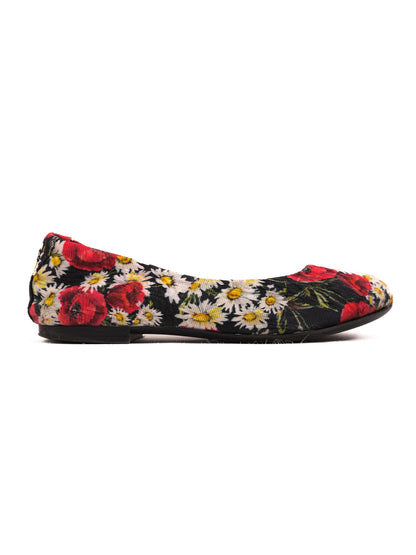 Good Dolce Gabbana Floral Ballet Flats Black Size 31.5 for Kids