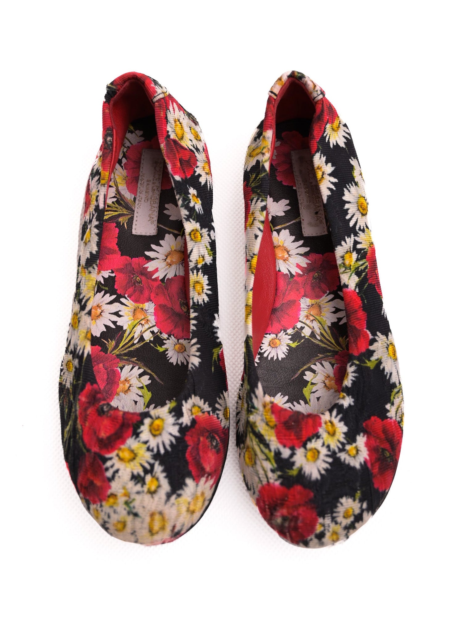 Good Dolce Gabbana Floral Ballet Flats Black Size 31.5 for Kids