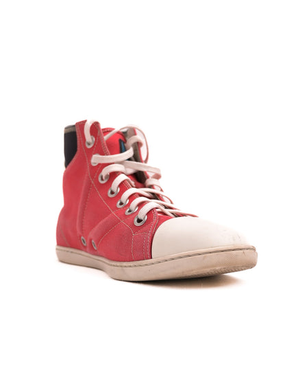 Good Louis Vuitton Red High-Top Sneakers Mens Size 41.5 Textile
