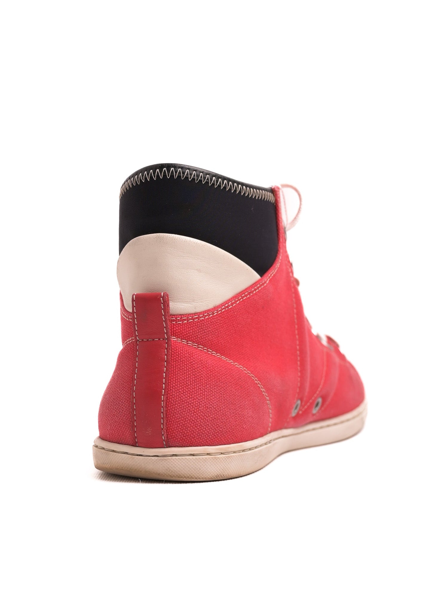 Good Louis Vuitton Red High-Top Sneakers Mens Size 41.5 Textile