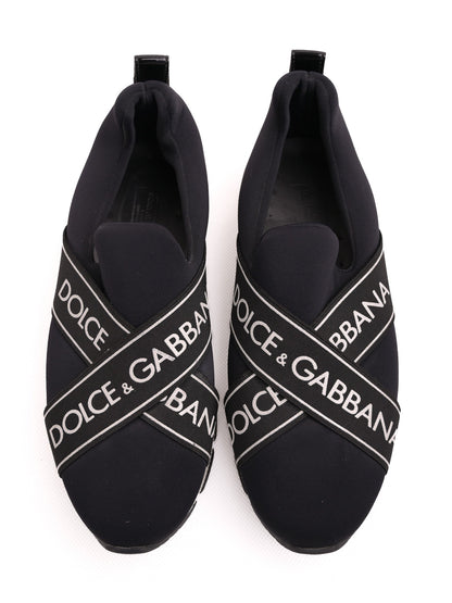 Excellent Dolce &amp; Gabbana Blue Fabric Slip-On Sneakers Size 36