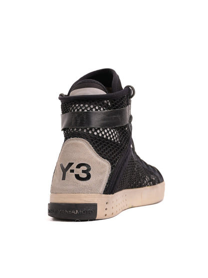 Good Condition Yohji Yamamoto Y-3 Black High-Top Sneakers Size 39