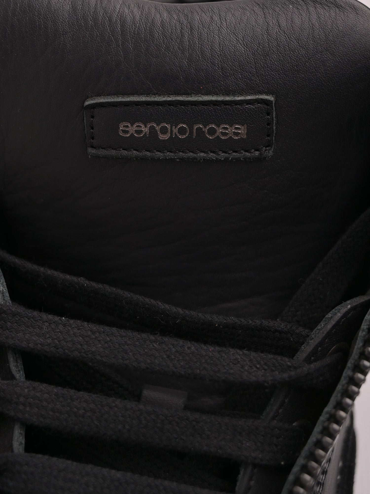 Excellent Sergio Rossi Black Leather High-Top Sneakers Size 37