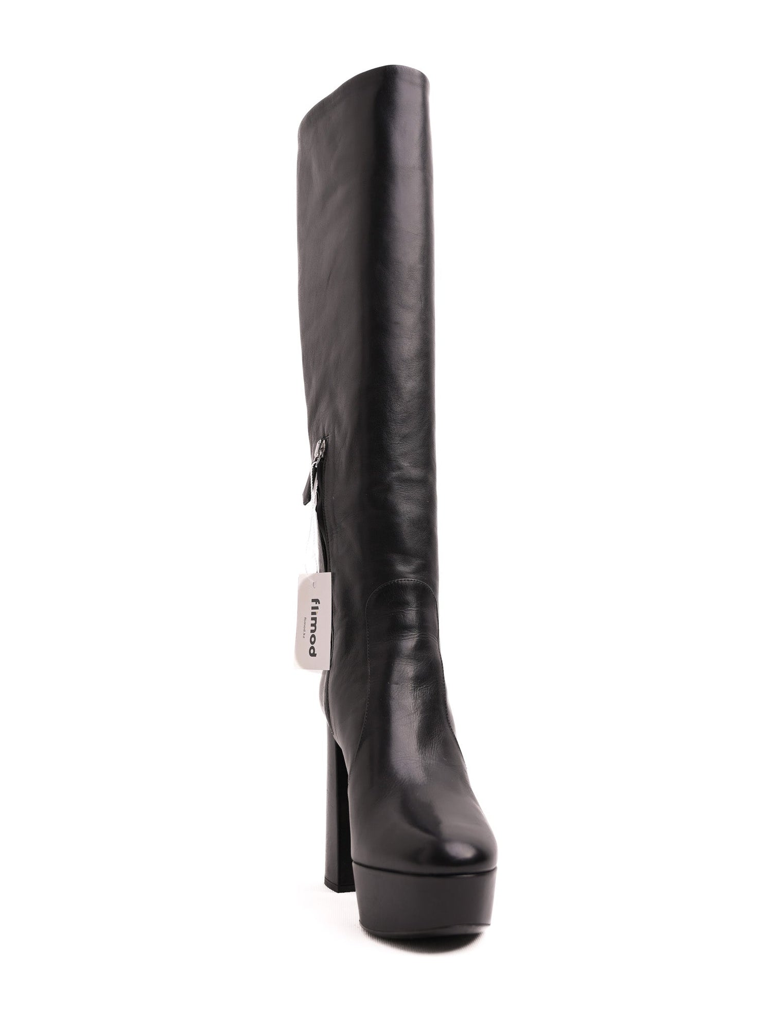 EXCELLENT Prada Black Leather Knee-High Platform Boots Size 37