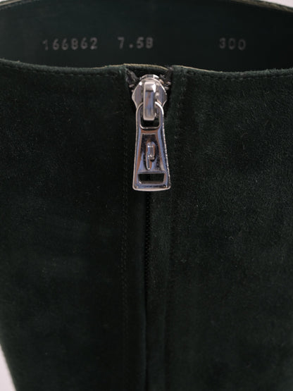 Excellent Ralph Lauren Green Artificial Suede Knee-High Wedge Boots 38.5