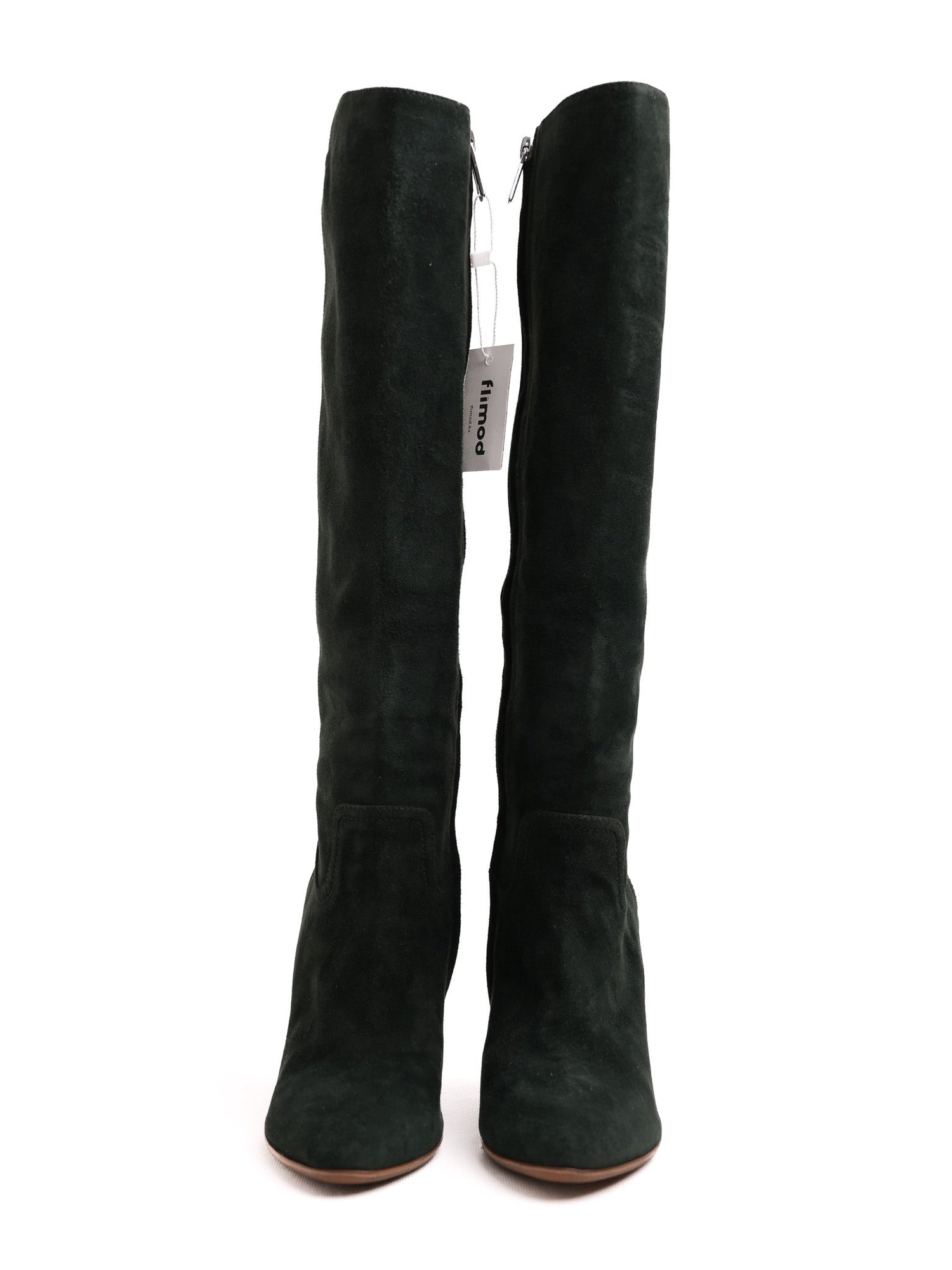 Excellent Ralph Lauren Green Artificial Suede Knee-High Wedge Boots 38.5
