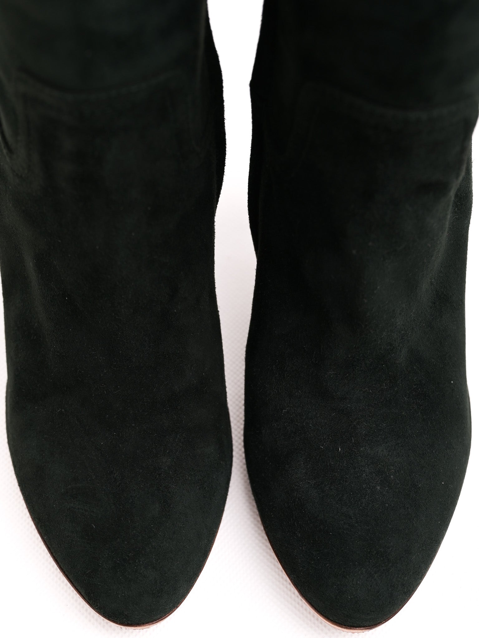 Excellent Ralph Lauren Green Artificial Suede Knee-High Wedge Boots 38.5