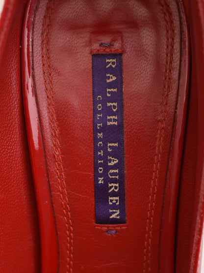 Excellent Ralph Lauren Red High-Heeled Shoes with Ankle Strap