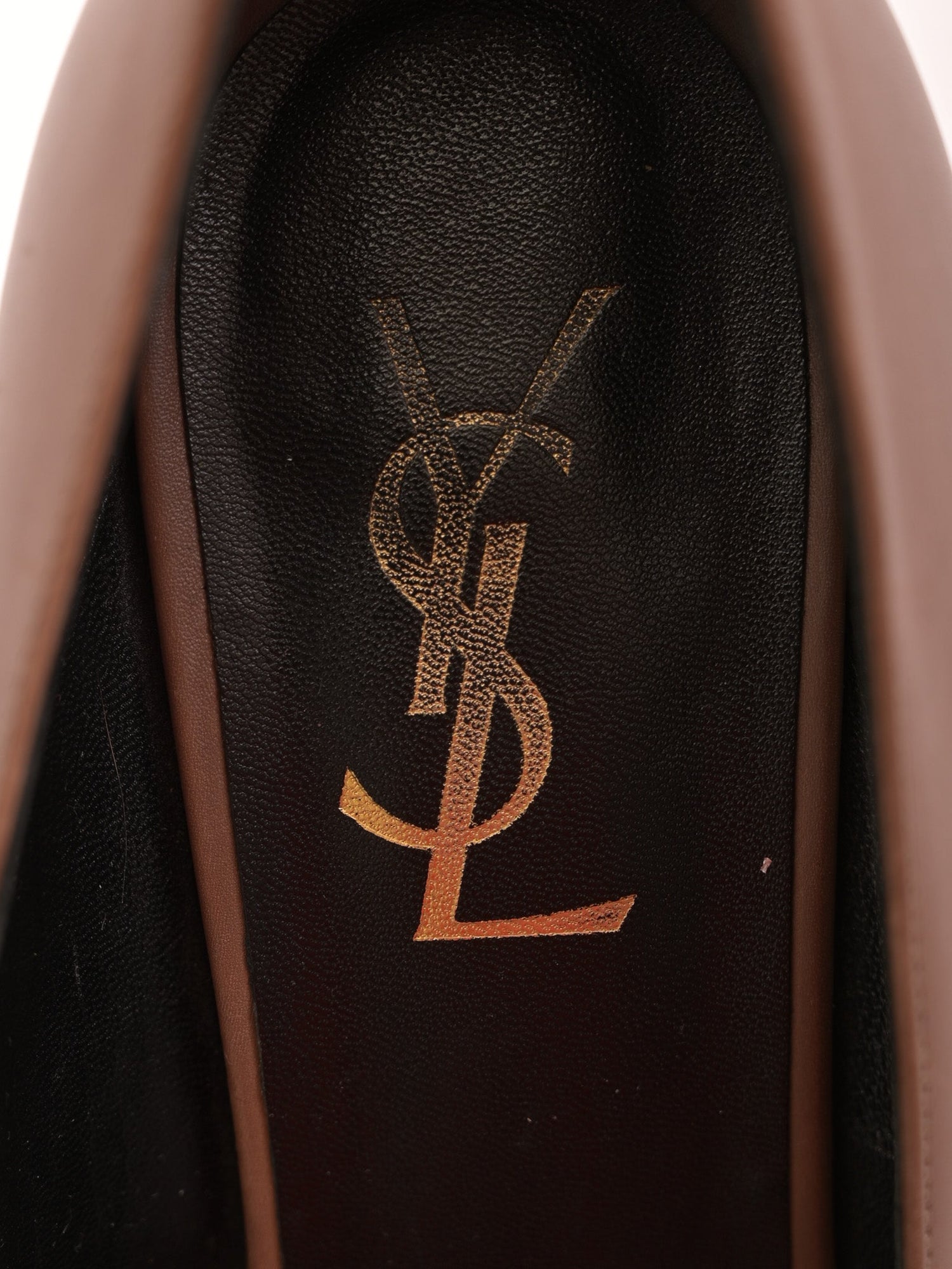 Good Yves Saint Laurent Orange Leather High-Heeled Platform Shoes Size 36.5