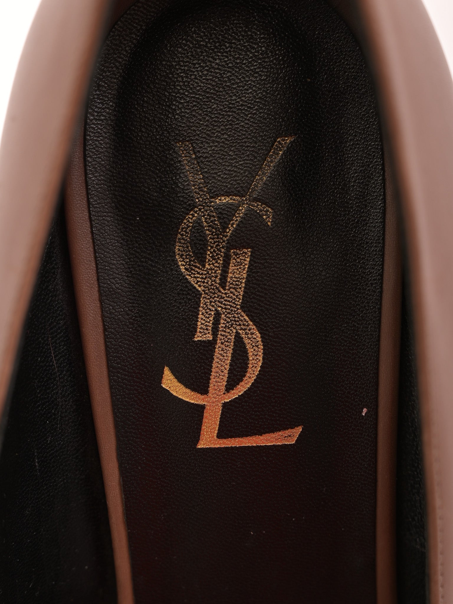 Good Yves Saint Laurent Orange Leather High-Heeled Platform Shoes Size 36.5
