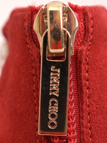 NEW Jimmy Choo Red Genuine Suede High-Heeled Shoes Size 37.5