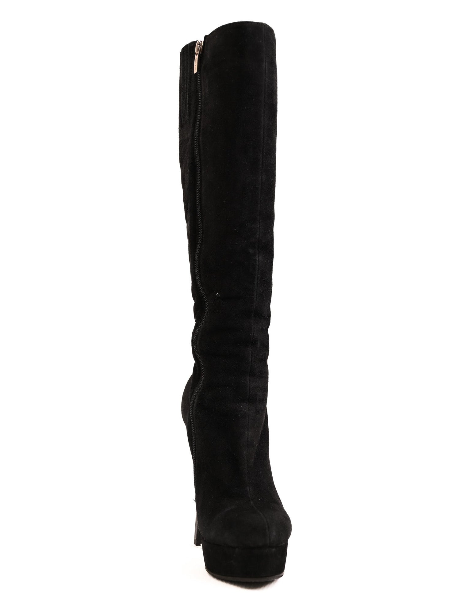 Good Antonio Biacci Black Genuine Suede Knee-High Stiletto Boots Size 36