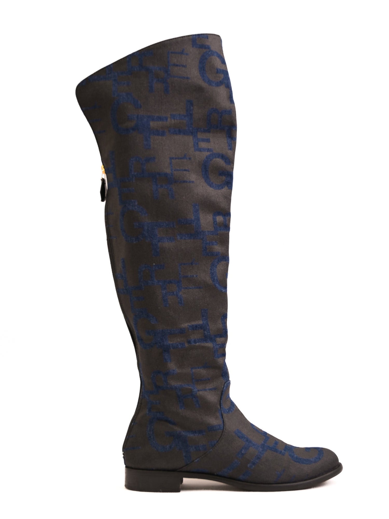 Excellent Gianfranco Ferrè Blue Over-the-Knee Boots with Unique Design