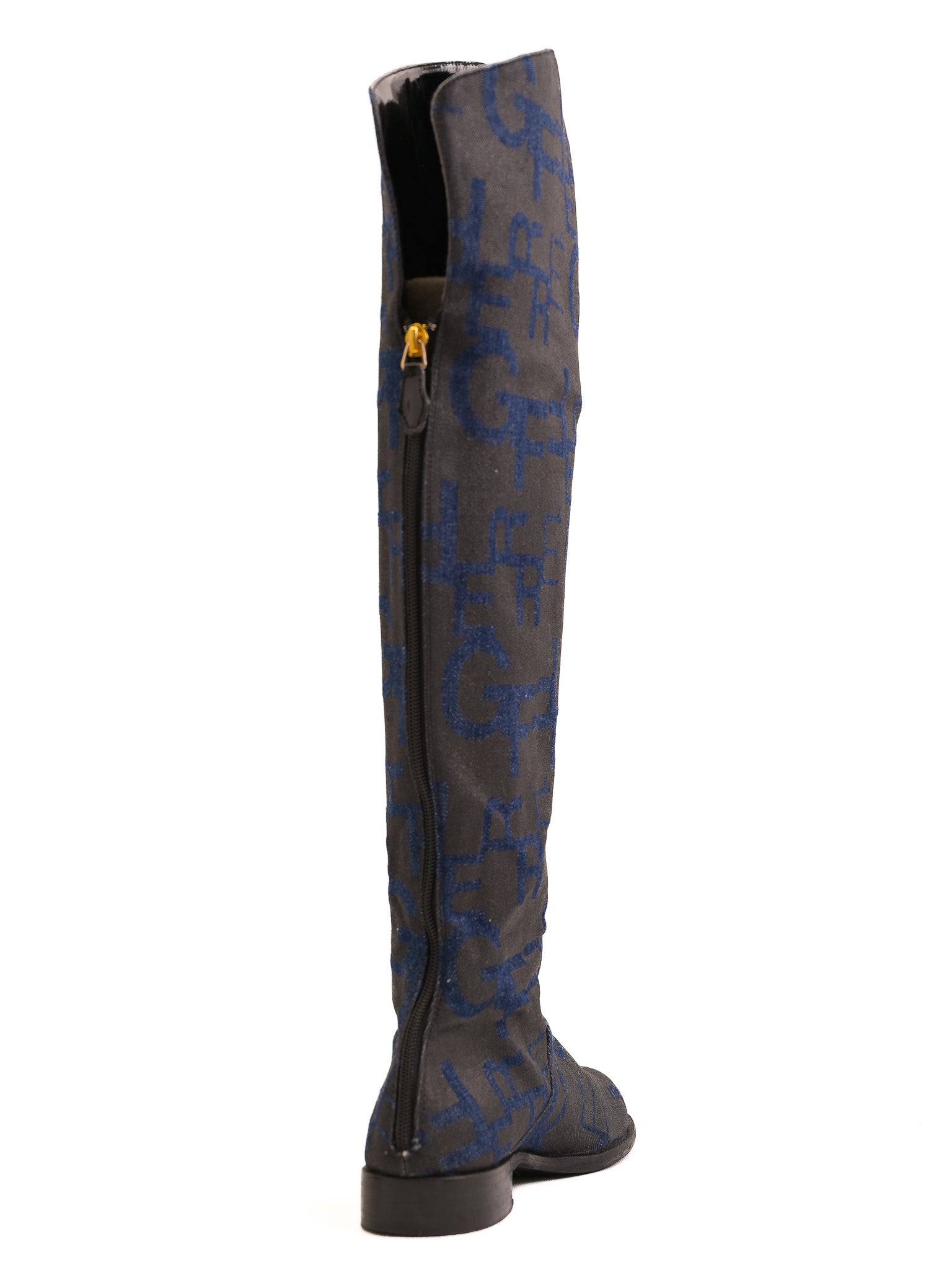 Excellent Gianfranco Ferrè Blue Over-the-Knee Boots with Unique Design